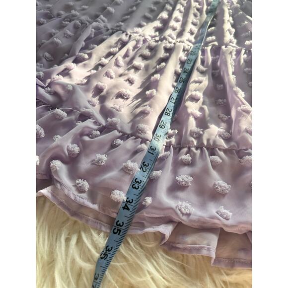 NWT Vine & Love women's textured polka dot short Sleeve Dress purple‎ Sz large - Picture 10 of 12